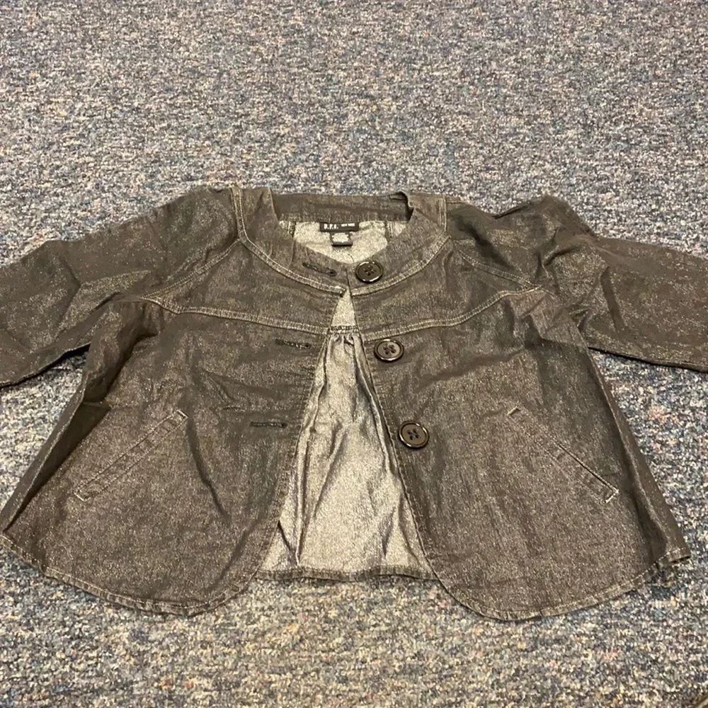 D.F.A Black Glitter Denim Jacket sz. S NWT